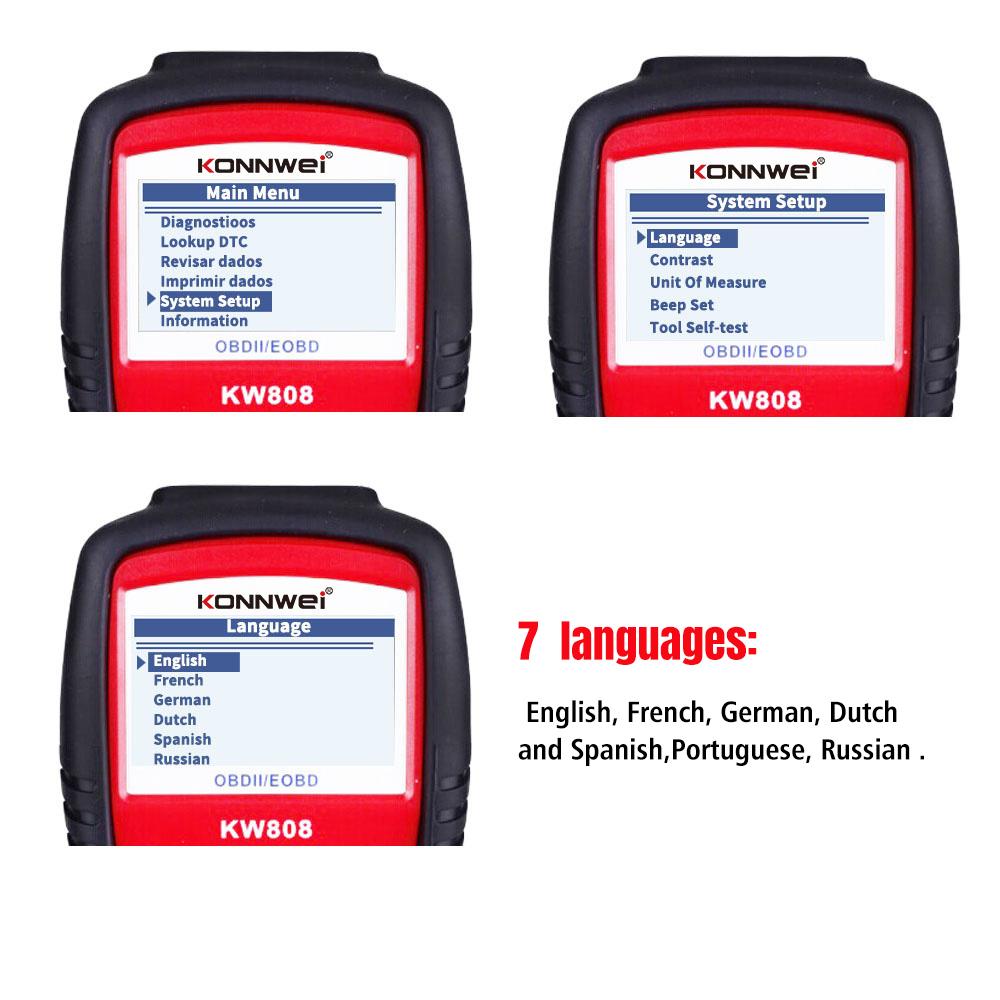 Battery diagnostic tester OBD2 scanner Konnwei KW808