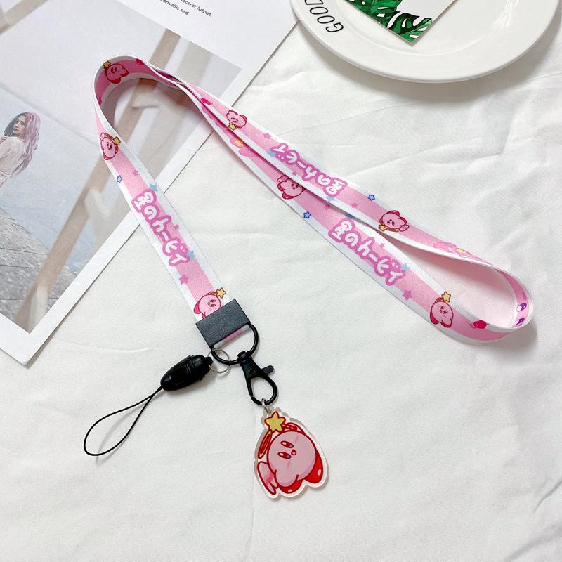 Cartoon Mobile Phone Lanyard, Cute Pendant, Wide And Flat Braided Belt, Lanyard, Key, Badge, Card Cover, Neck Lanyard.