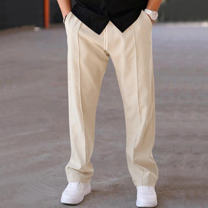 Men's Sports Trousers Casual Trousers Men's Solid Colour Versatile Fashionable Straight Trousers Slim Trousers