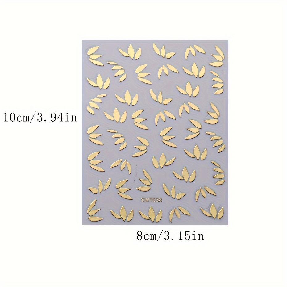 1 лист металлических листовидных наклеек для дизайна ногтей с золотым узором весенние лепестки для украшения ногтей