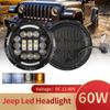 7" Inch Motorcycle LED Headlight Hi/Lo Beam Assemblies Lamp Projector 7 Inch Off Road Round Auxiliary Headlight