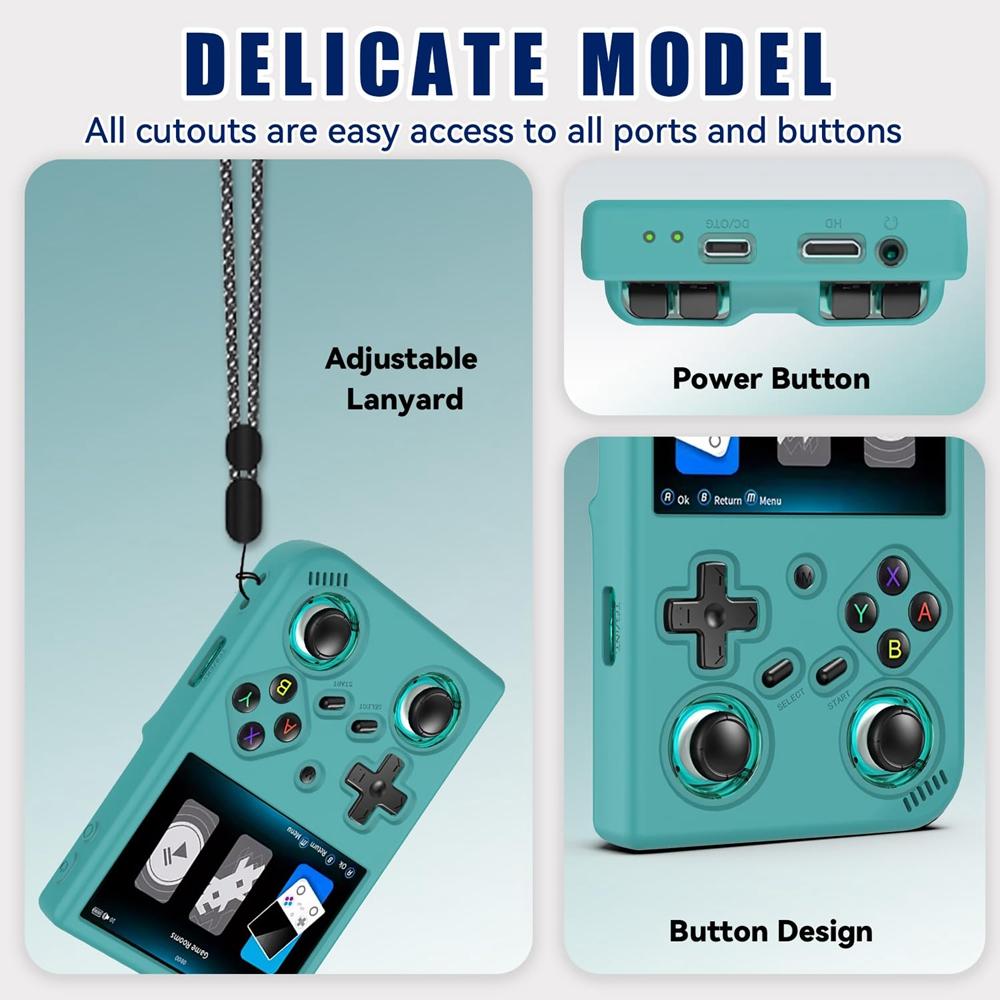 Soft Silicone Skin Cover for RG11XX Pro Handheld Game Console Protective Case with Lanyard Protector Accessories