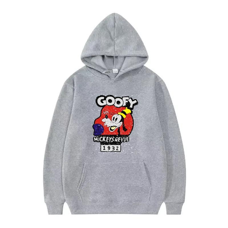 Disney Mickey Mouse Pattern Woman Fleece Casual Loose Black Autumn Tops Clothes Pullovers Ladies Cheap Hoodies Men Sweatshirts