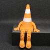Интерактивная настольная фигурка дорожного конуса, позируемый 3D-печатный персонаж с шарнирно-сочлененными свисающими ногами для декора компьютерной зоны
