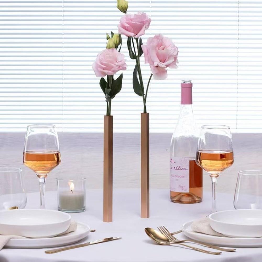 Modern Flower Vase Metallic Flower Holder Stylish Magnetic Table Vase Wedding Table Decor