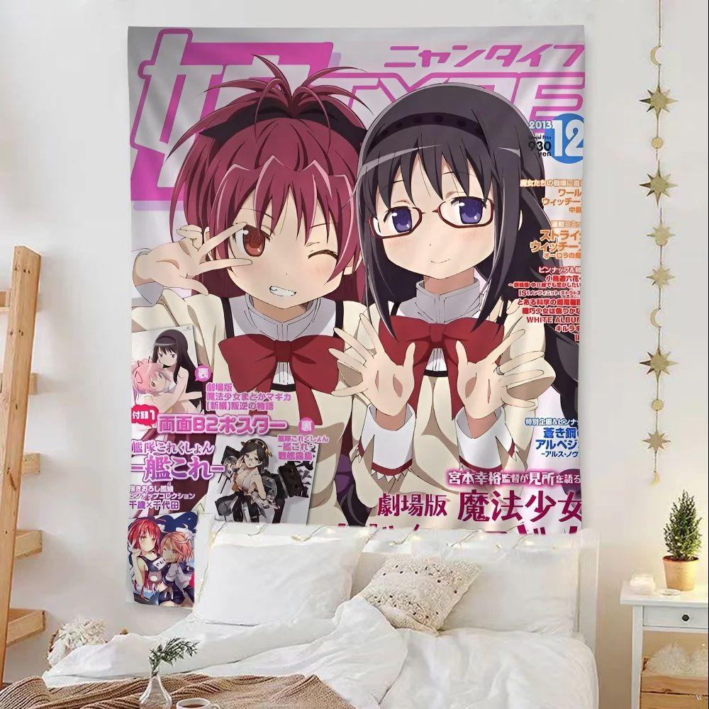 VIKAMA Puella Magi Madoka Magica Гобелен Настенный Декор в стиле Аниме Милый Декор для Спальни Гостиной Комнаты в Общежитии Настенное Искусство