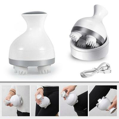 Электрический беспроводной массажер для кожи головы с разминающими 4 массажными узлами, ручной портативный массажер-скребок для головы, снятие стресса