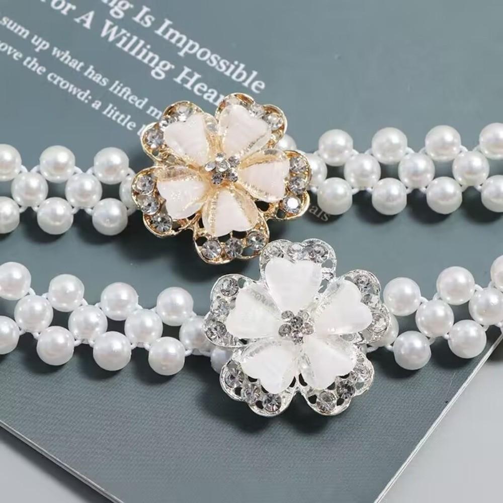 Boho Petal Pearl Waist Chain Thin Dress Skirt Belt Fashion Belly Chain Belt Women Dress Decoration