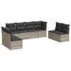 Vidaxl 8-Cz. Комплект садовой мебели, подушки, светло-серый полираттан
