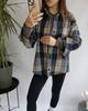 European and American woolen plaid shirt women's retro outer wear versatile top autumn and winter thickened polished jacket shirt