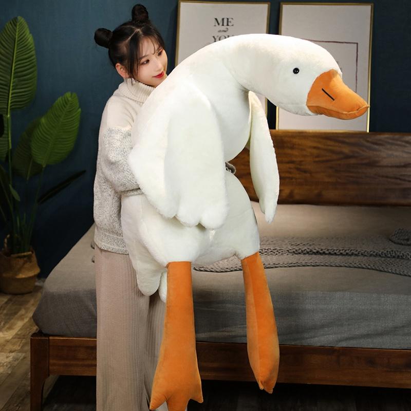 50-160cm Large Brown Hug Animal Duck Kawaii Giant Goose Plush Toy Sleeping Pillow Big Soft Stuffed Doll Party Gift for Boy Girls