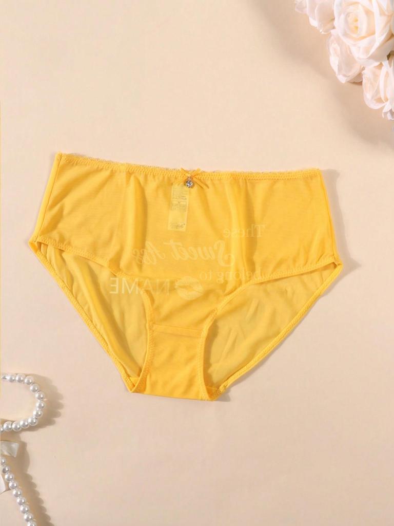 Women's Sexy Panties Custom Words Heart Pattern Comfortable Panties Low Waist Briefs