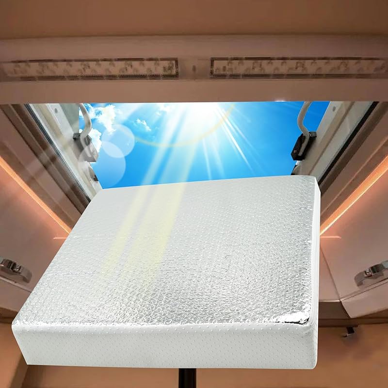 14"X14"X3" Universal Vent Ulator, RV Skylight Cover With Reflective Surface, Skylight Shade For Energy Savings And Sunroof Fits 14 Inch X 14 Inch