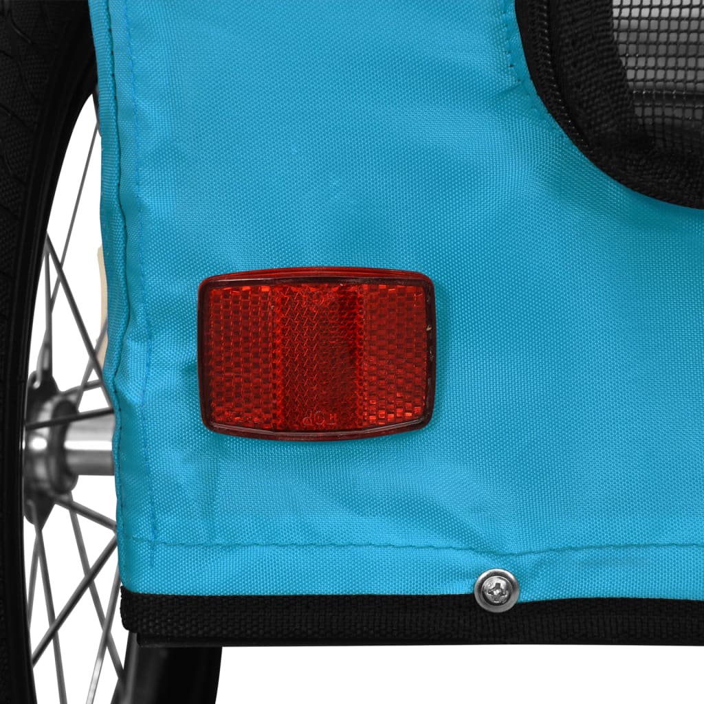 Bicycle Trailer for Dogs Blue Oxford Fabric and Iron