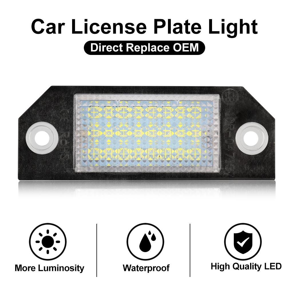 2 шт., ксеноновые белые светодиоды высокой мощности, освещение номерного знака автомобиля, аксессуары, лампы Canbus 12 В для Ford Focus C-MAX Focus MK2