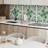 Pack of Vinyl Tiles Easy Installation Plant Pattern with Leaves 4x50x50 cm