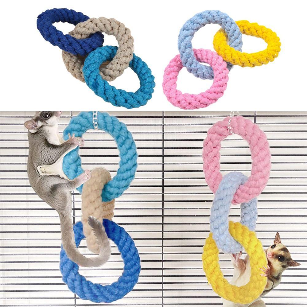 Toy Cotton Rope Bird Rope Hanging Hamster Toy Sugar Glider Cage Accessories Climbing Rope Toys
