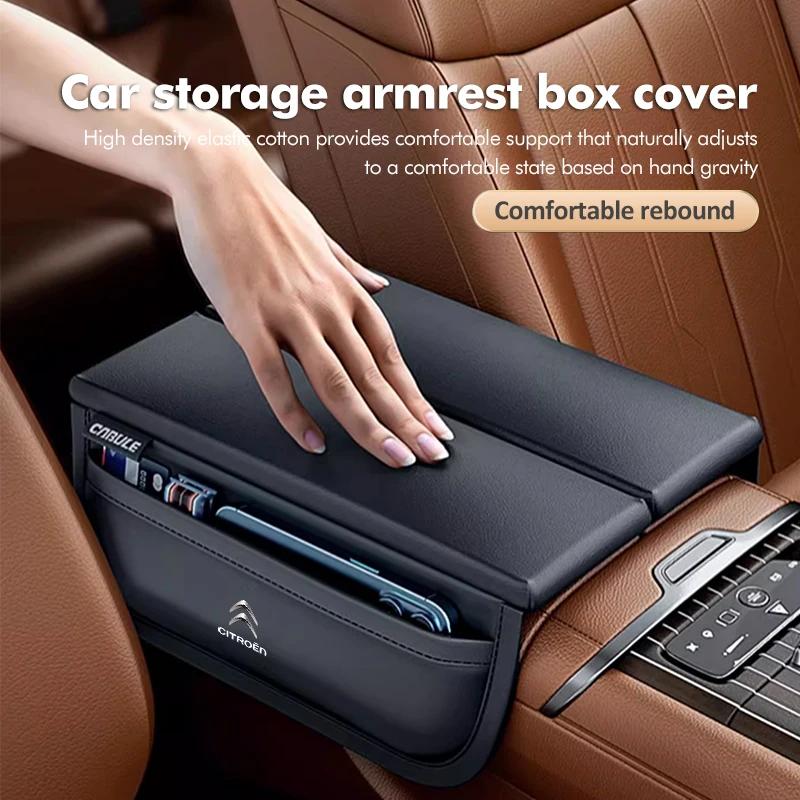 XKJC9 Car Seat Armrest Box Pad Elbow Cushion Height Storage Pocket For Citroen C5 C1 C2 C6 C4L DS3 DS4 DS5 C-Elysee Grand Berlingo