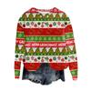 Women's Fashion Round Neck Pullover Top Long Sleeve Tee Christmas Printed Sweatshirt