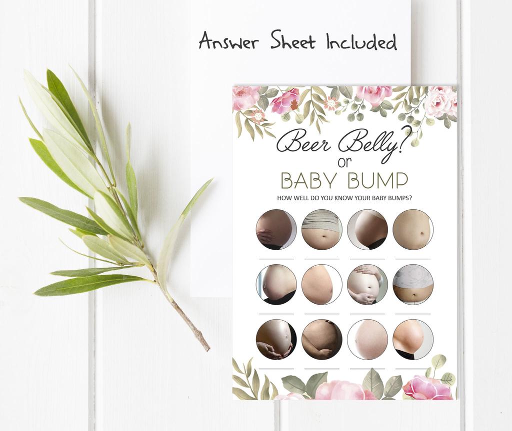 Inkdotpot Игра Beer Belly Or Baby Bump Игровые карточки Baby Shower Товары для вечеринок Карточки с заданиями Baby Shower Гендерно-нейтральные игры Its A Boy Or