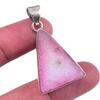 Натуральный розовый друзовый драгоценный камень 925 пробы серебро подвеска 1,75" q9a91