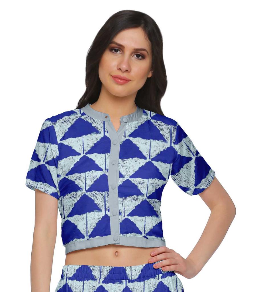 Moomaya Womena    S Crop Top Palazzo Set Printed 2 Piece Outfit Dress Ethnic