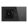 Smart Switch Socket Tempered Glass Panel Wall Mounted Touch Control Switch for Home Office