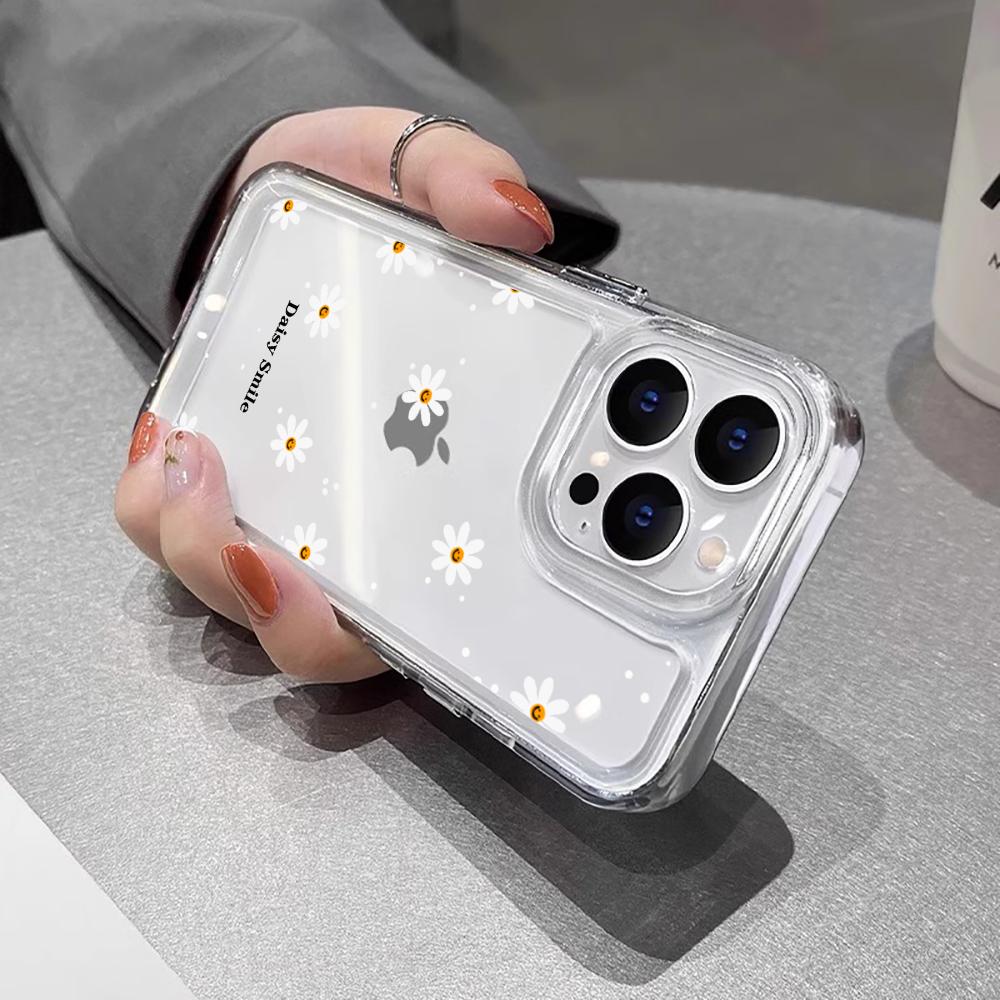 Модный Цветок Ромашка Роскошный Для Samsung Galaxy S21 S25 S24 Ultra S22 FE S23 Plus A55 A56 5G A16 A35 Прозрачный Мягкий Прозрачный Чехол