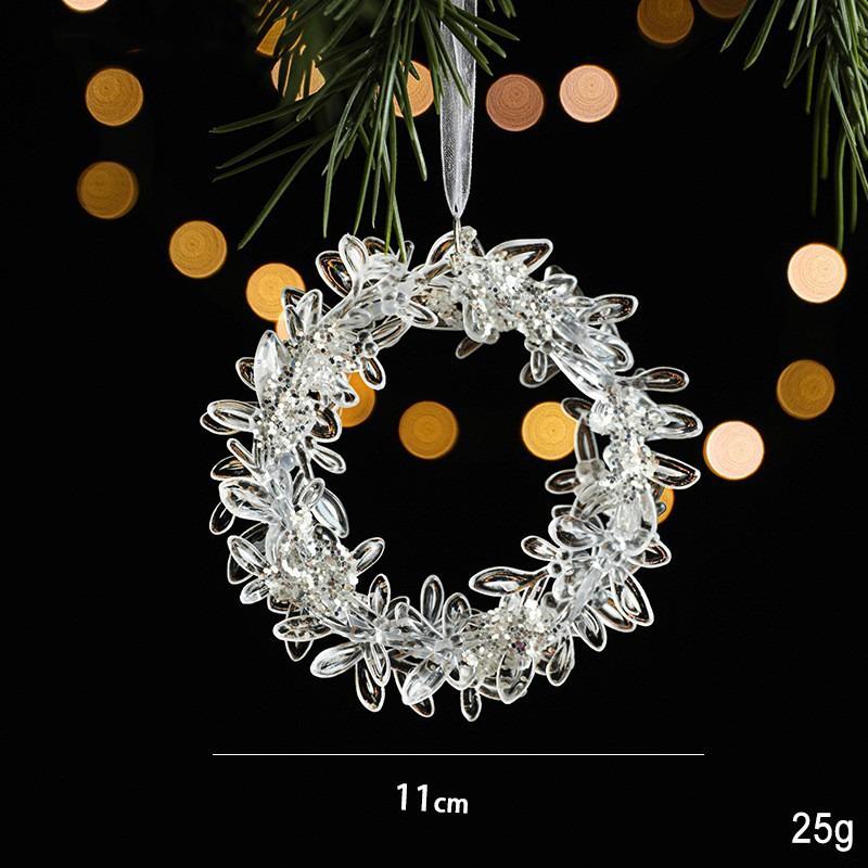 Crystal Christmas Ornaments for Tree Decorations-Hanging Acrylic Deer Icicle Ornaments with Drop Pendants Home Party Accessories