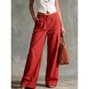 2026 Womens Cotton Linen Blend Wide Leg Pants Solid Color High Waist Loose Casual Trousers Daily Wear