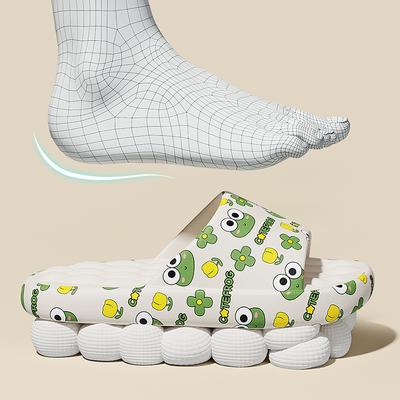 EVA тапочки мужские и женские летние с мягкой подошвой, шлепанцы на перемычке, мультяшные с принтом, банные нескользящие домашние прохладные тапочки