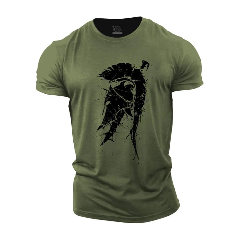 Men's Short Sleeved T-shirt Spartan 3D Graphic Shirt Round Neck Large Clothes Men's Casual Tshirt