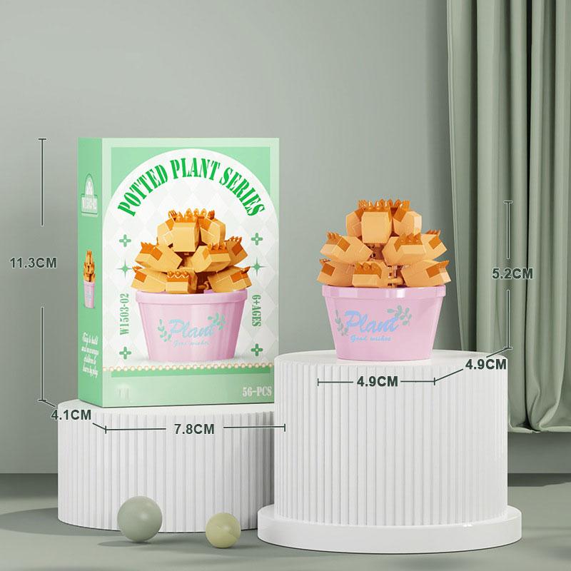 Букет Вечных Цветов Бонсай Комнатное Растение Модель Микро Строительные Блоки Украшение для Дома Головоломка Игрушки Детские Подарки на День Рождения Рождество