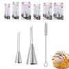 Cream Icing Piping Nozzle Tip Stainless Steel Cupcake Puffs Injection Russian Syringe Puff Nozzle Tip Pastry Tool