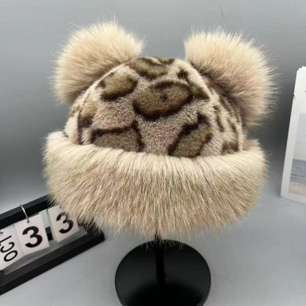 Thicken Fluffy Fur Bucket Hat Cold Winter Hat New Panama Cap Women