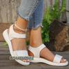 2024 New Summer Sandals Women Shoes New Sole Durable Ladies Outdoor Roman Beach Slippers Platform Sandals White Large Size 42 43