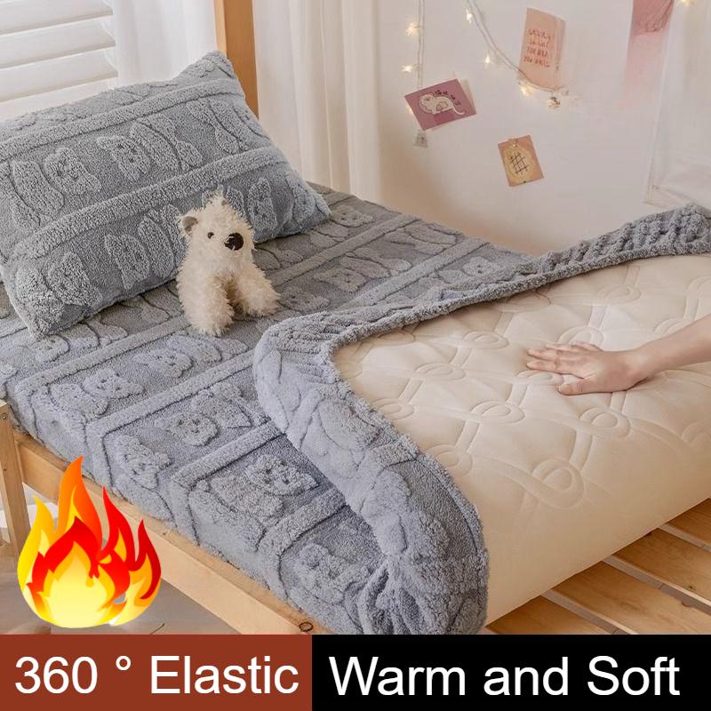 2025 Новый пушистый наматрасник, Теплая простыня, Толстая простыня для осени и зимы, Мягкий защитный чехол для матраса