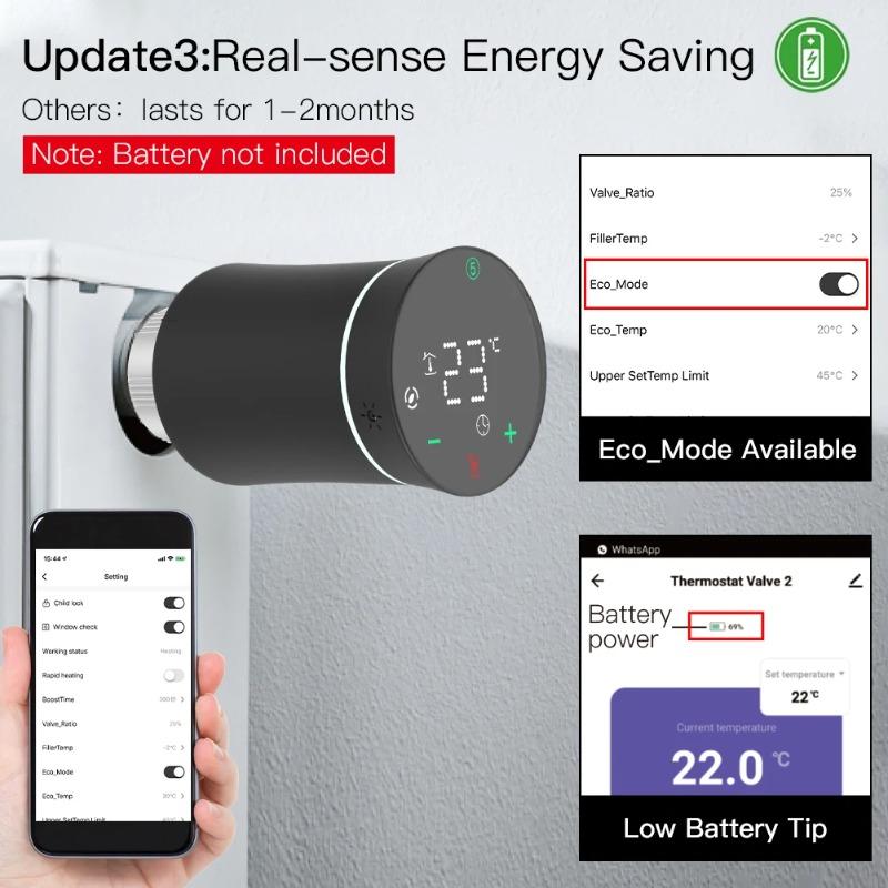 MOES Tuya ZigBee3.0 Новый привод клапана радиатора Умный программируемый термостат Температура Обогреватель TRV С голосовым управлением Alexa