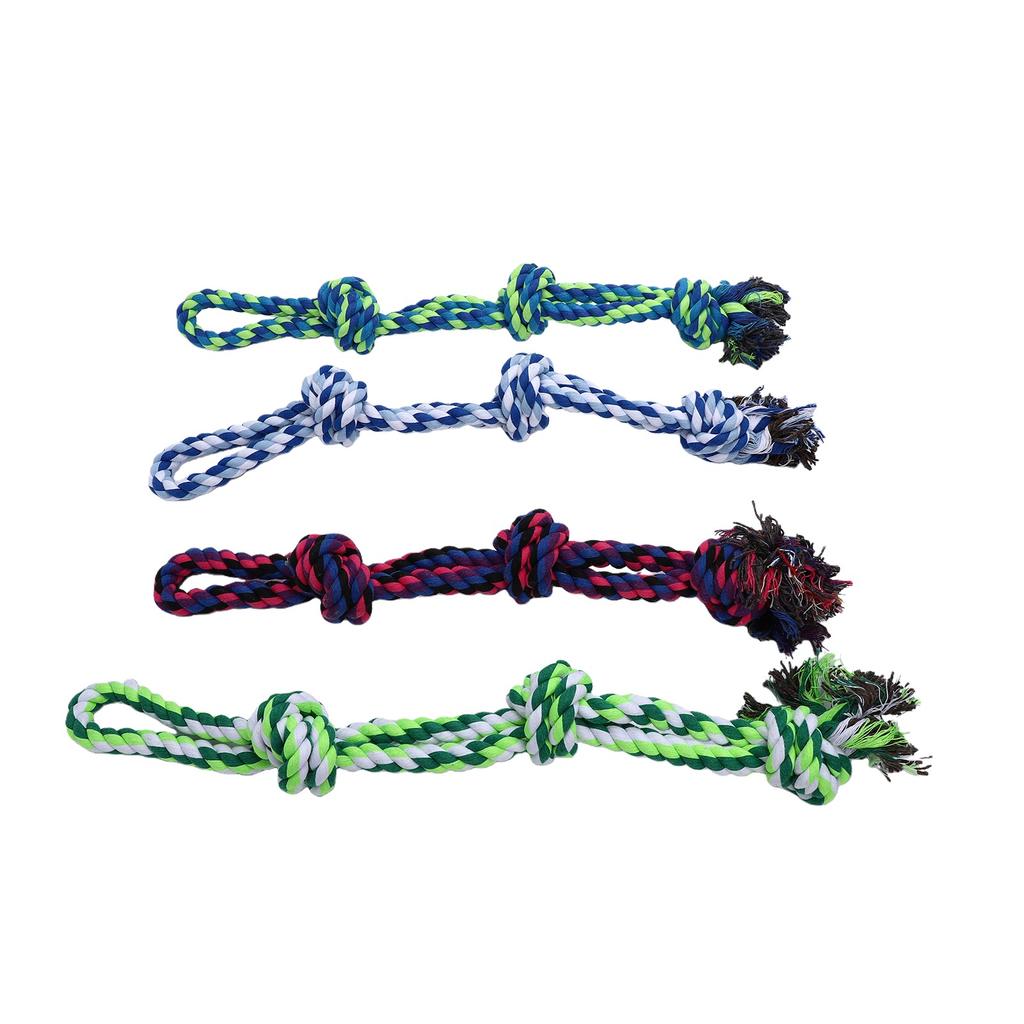 4PCS Dog Rope Toys Multifunctional Heavy Duty Knotted Puppy Teething Chew Tug Toy for Indoor Outdoor