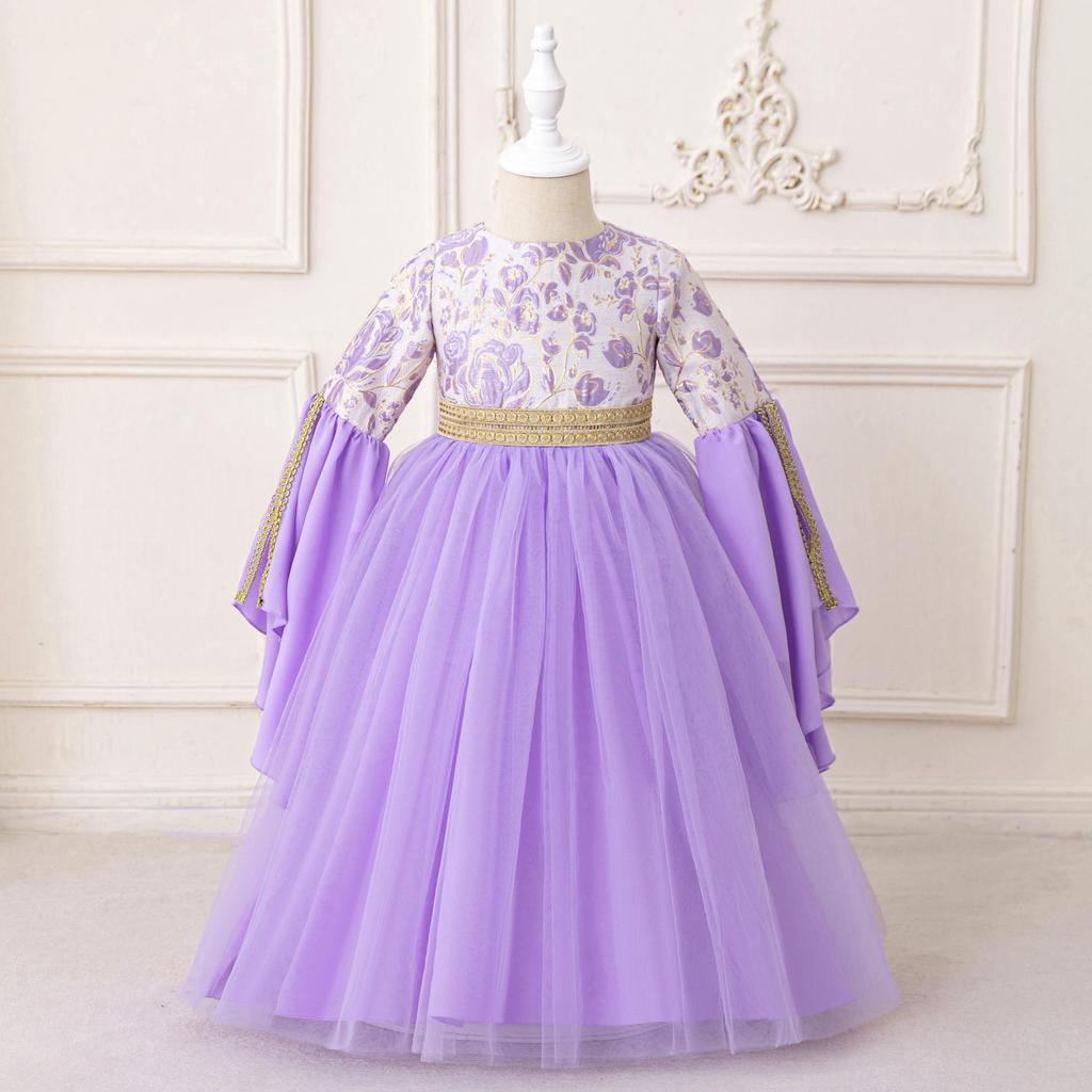 Платье принцессы с цветочным принтом в ближневосточном стиле для девочек