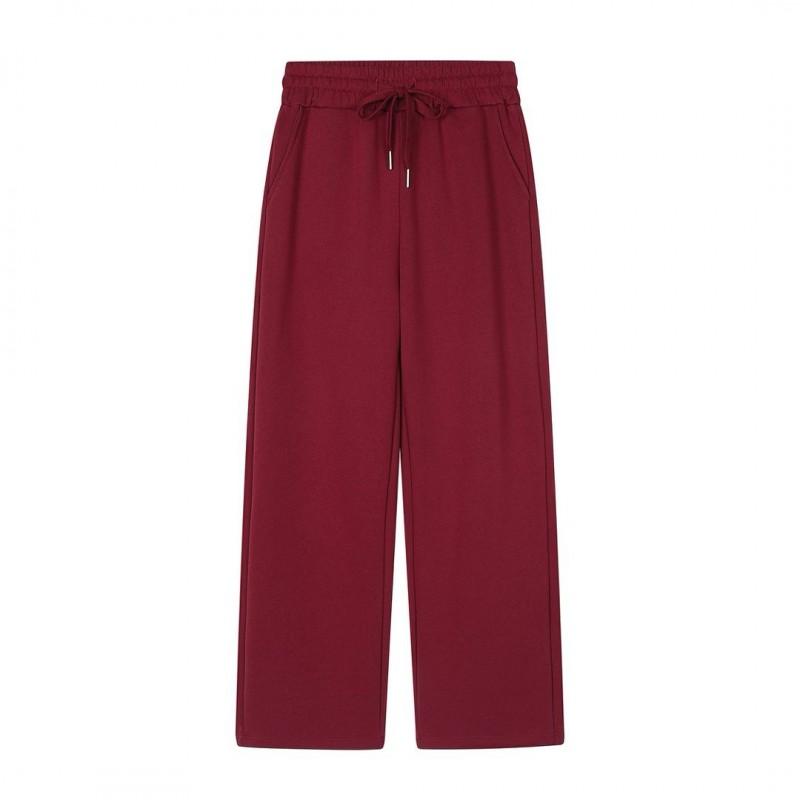 Solid Heavyweight 350g Loose Wide Leg Straight Pants Unisex Daily Casual Trousers
