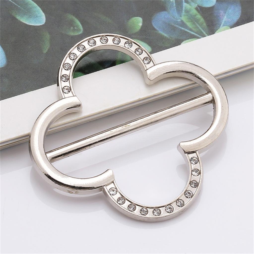 Scarf Ring Clip - T-shirt Ties Clips Clothes Corner Knotted Button For Women Fashion Metal Shirt Clip Buckle