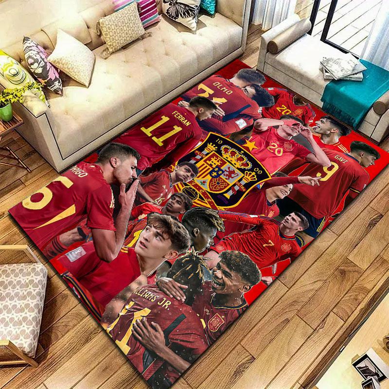 Spain National Football Team Carpet Rug for Living Room Bedroom Home Sofa Decoration,Kids play Non-slip Floor Mat