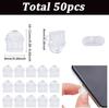 50Pcs Universal Dust Plugs,Type C Lightning Clear Charging Port Cover Anti Dust Protector for Android iPhone Earphone Laptop