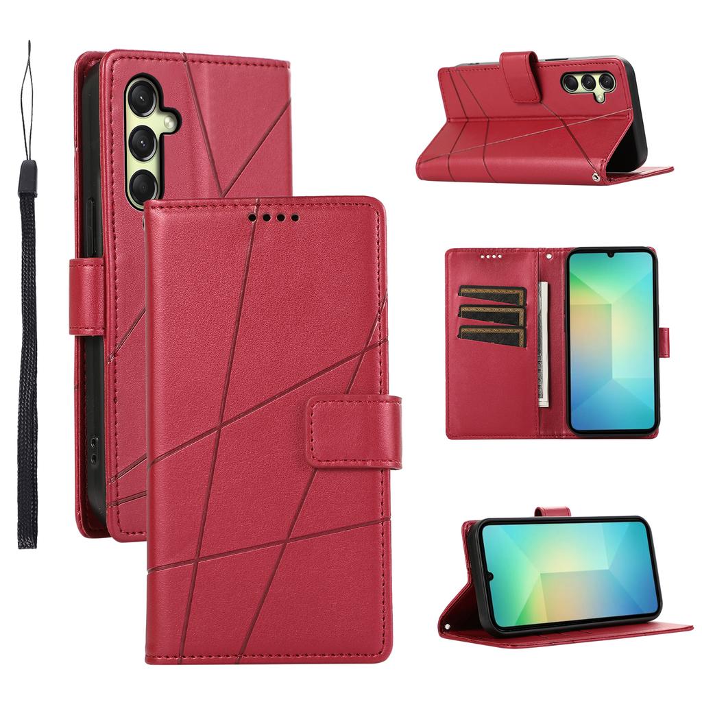 DF-06 For Samsung Galaxy A36 5G Phone Case Line Imprint Leather Wallet Cover