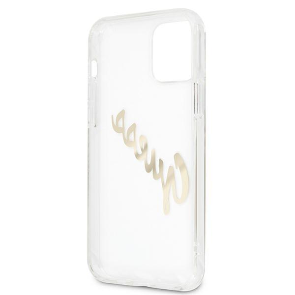 Guess Guhcp12Lktrsvgo Iphone 12 Pro Max 6,7 Transparent Hardcase Vintage Script Gold