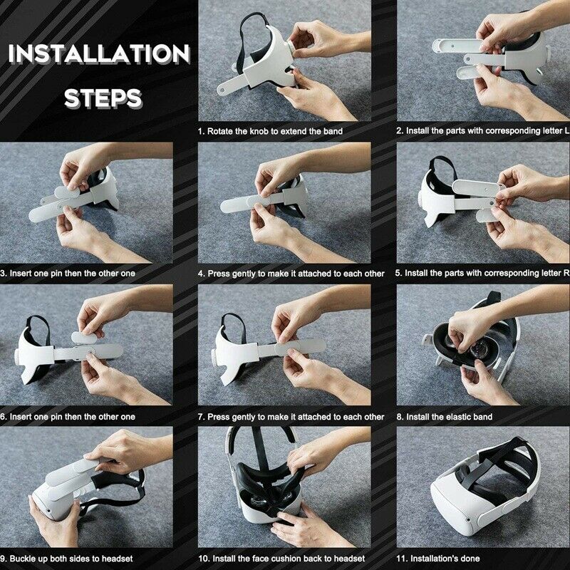 VR-повязка на голову для Oculus Quest 2, замена для Elite Strap Adjustable Cloc F1Z1