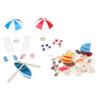 1:12 Dollhouse Miniature Deck Chair Beach Umbrella Boat Shell Kits Decoration