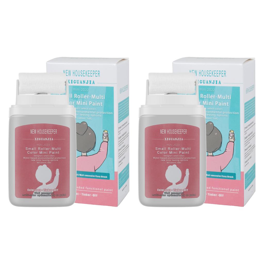 2 шт. портативная щетка для ремонта стен, небольшой валик, кисть для покраски, ремень, 100 г латексной краски, инструмент для рисования граффити своими руками