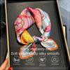 Luxury 100% Real Silk Scarf Women Floral Print Bandana Shawl Lady Neckerchief Handkerchief Female Neck Bag Decorative Wrap 53cm
